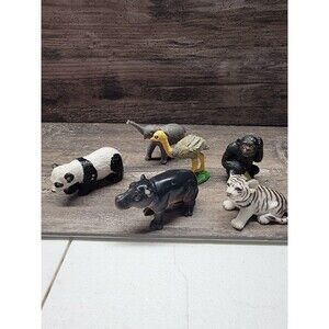 Mixed Lot Of 6 Vintage Early 90's Diorama  Hard Rubber Animals